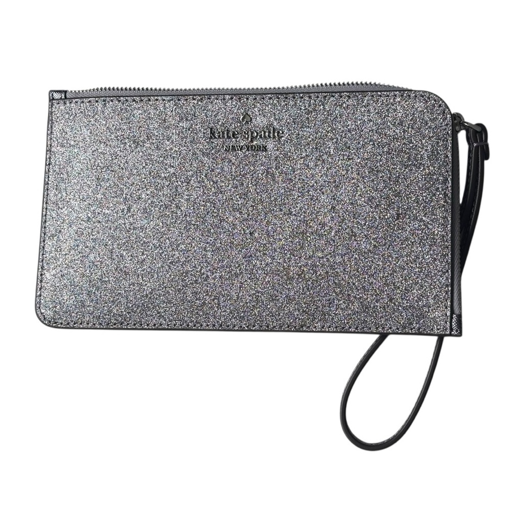 Kate Spade New York LUCY GLITTER MEDIUM L-ZIP WRISTLET | candied flower - Picture 3 of 8